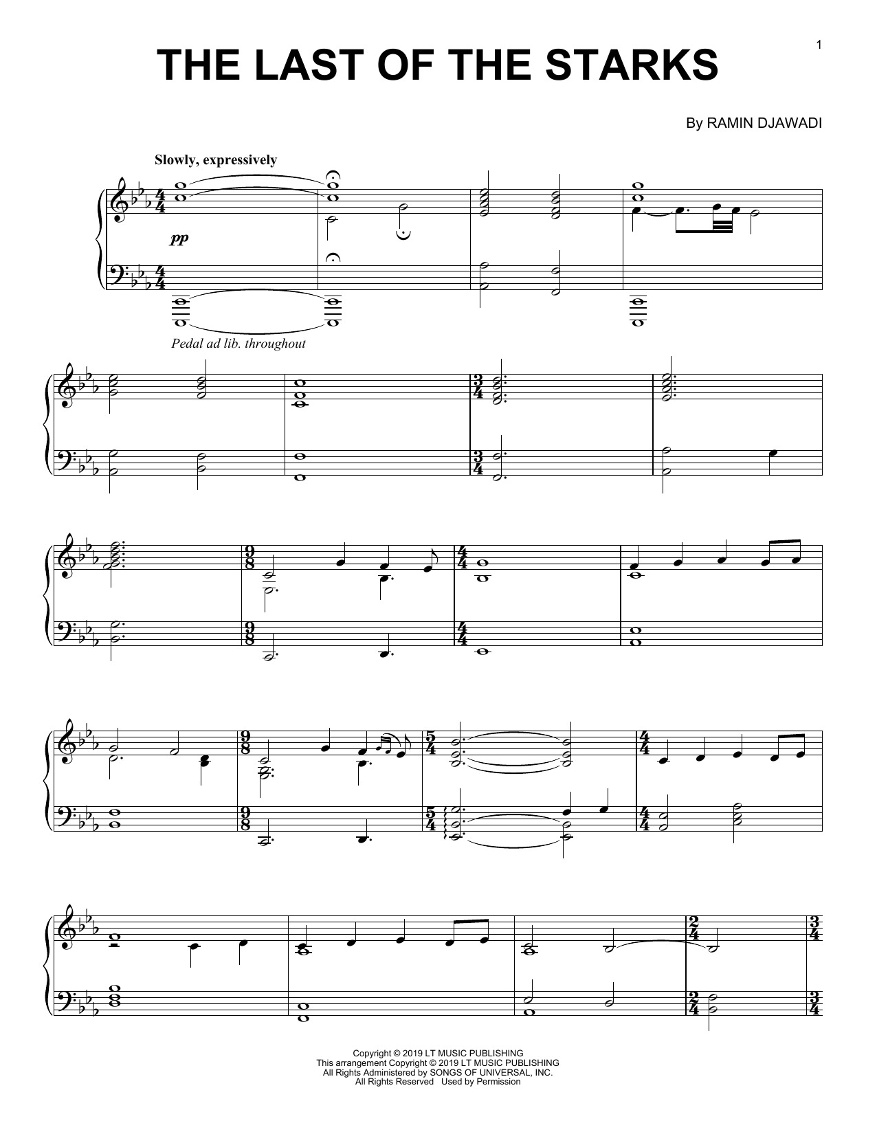 Download Ramin Djawadi The Last Of The Starks (from Game of Thrones) Sheet Music and learn how to play Piano Solo PDF digital score in minutes