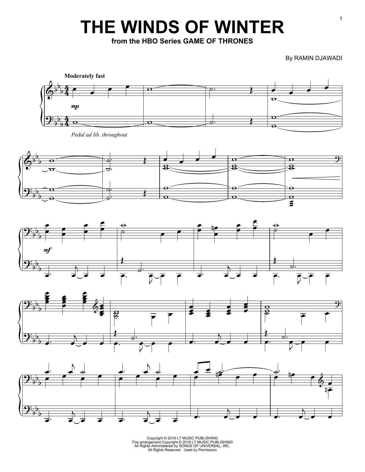 Download Ramin Djawadi The Winds Of Winter (from Game of Thrones) Sheet Music and learn how to play Solo Guitar PDF digital score in minutes