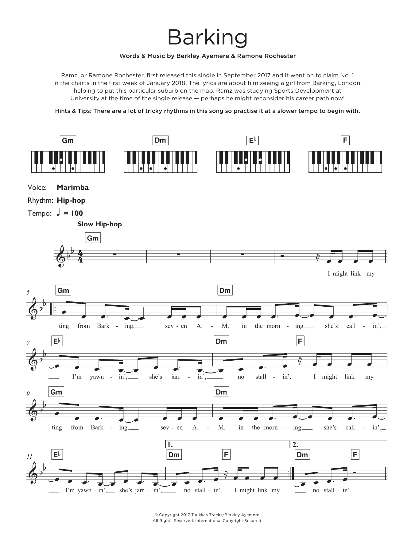 Download Ramz Barking Sheet Music and learn how to play Ukulele PDF digital score in minutes