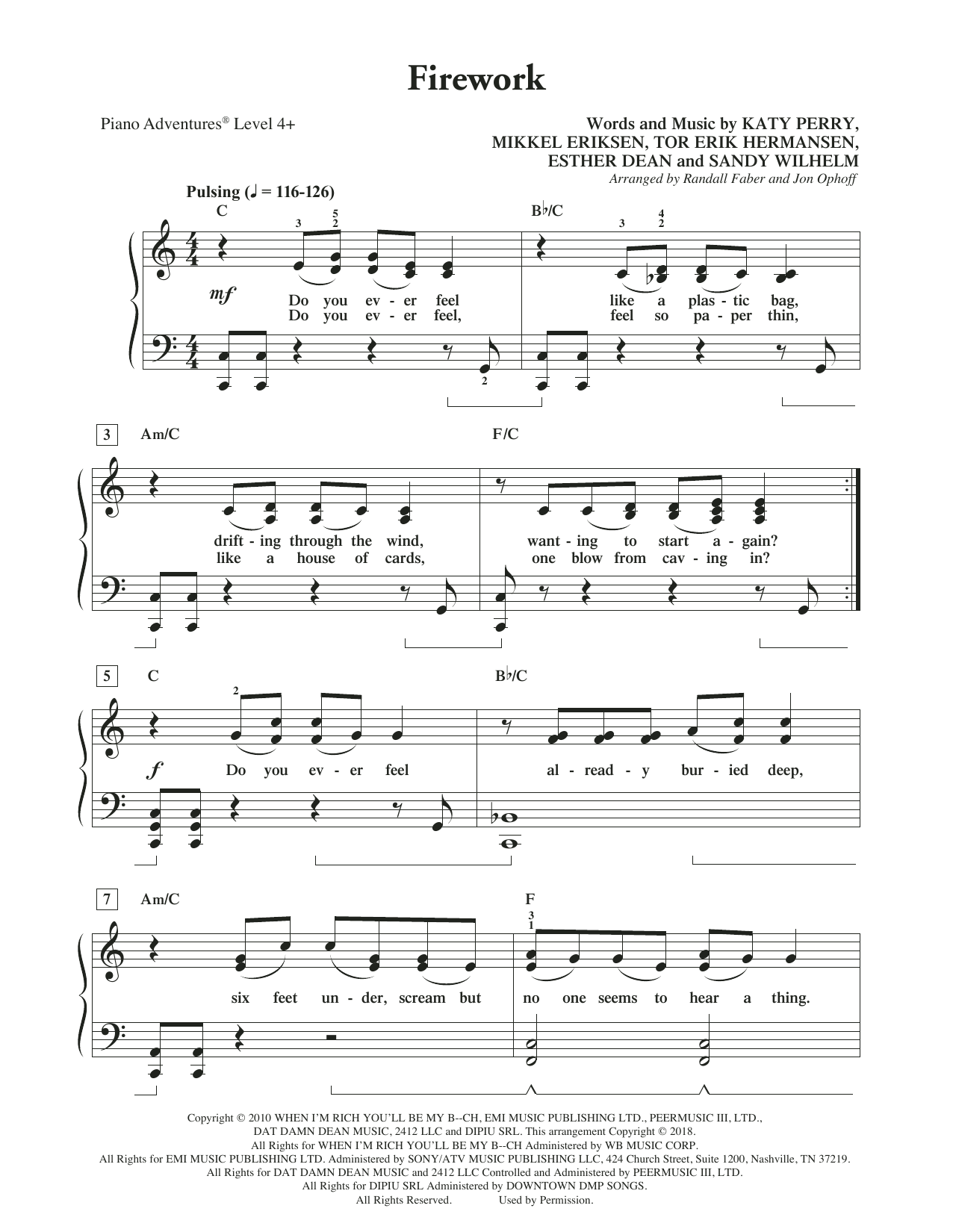 Download Randall Faber & Jon Ophoff Firework Sheet Music and learn how to play Piano Adventures PDF digital score in minutes