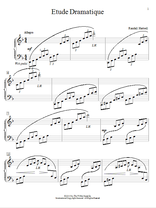 Download Randall Hartsell Etude Dramatique Sheet Music and learn how to play Easy Piano PDF digital score in minutes