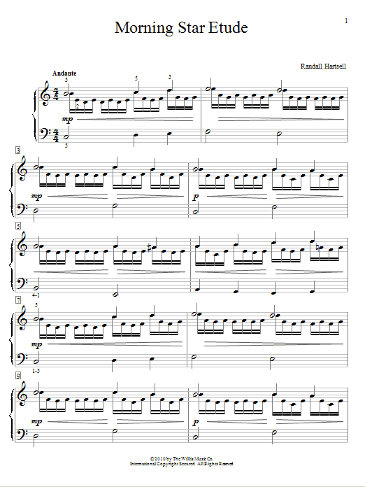 Download Randall Hartsell Morning Star Etude Sheet Music and learn how to play Easy Piano PDF digital score in minutes