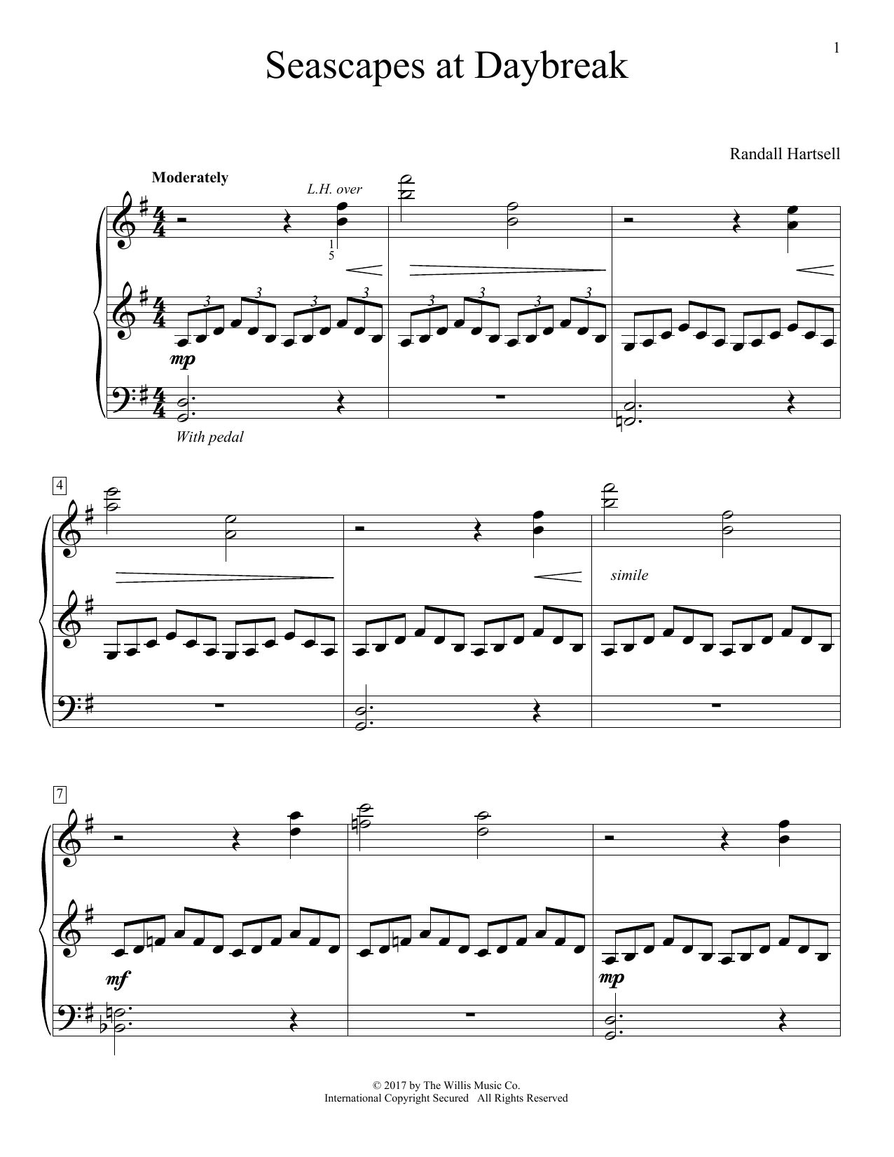 Download Randall Hartsell Seascapes At Daybreak Sheet Music and learn how to play Educational Piano PDF digital score in minutes