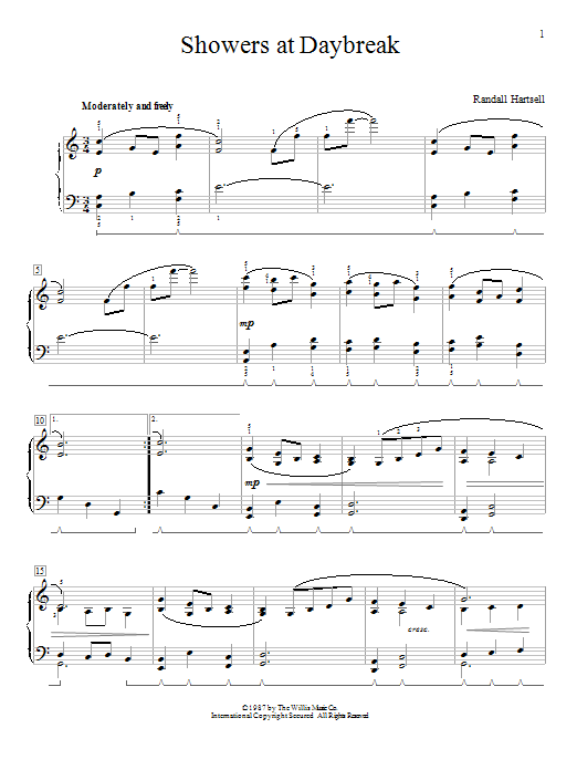 Download Randall Hartsell Showers At Daybreak Sheet Music and learn how to play Easy Piano PDF digital score in minutes