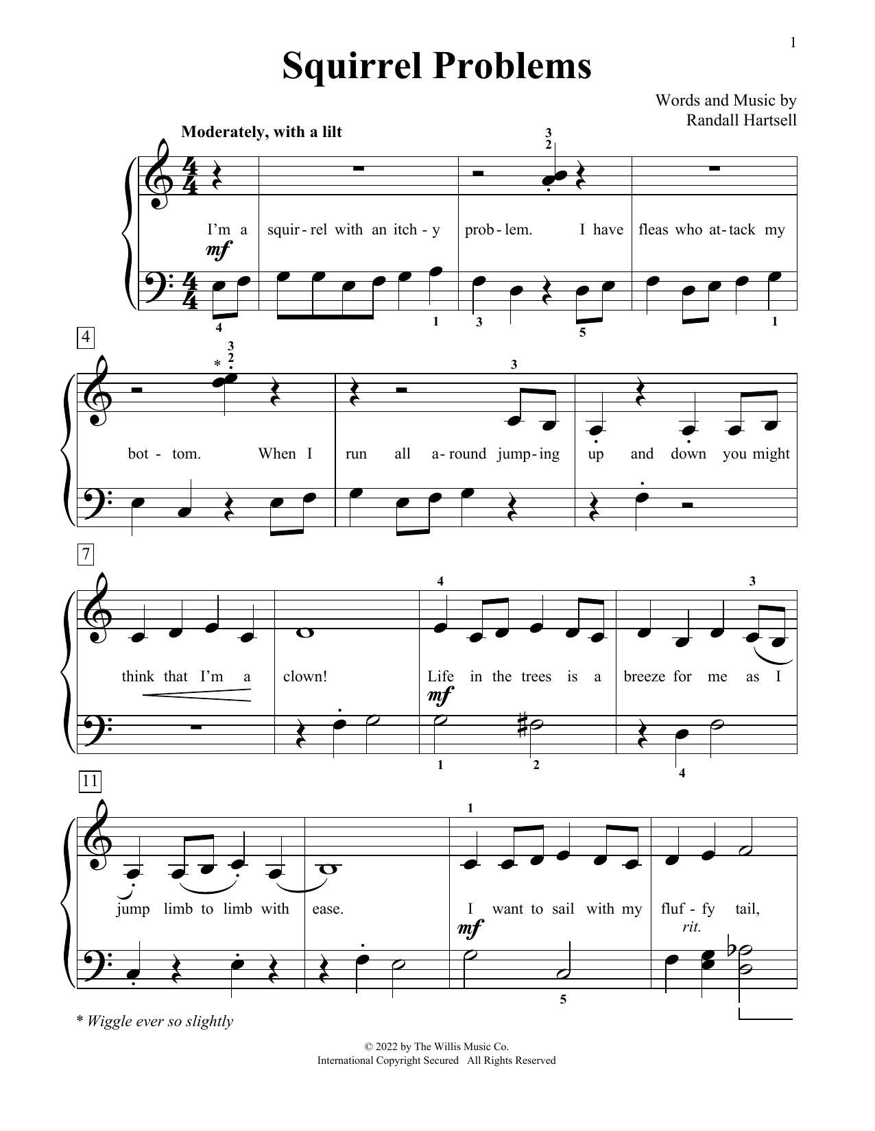 Download Randall Hartsell Squirrel Problems Sheet Music and learn how to play Educational Piano PDF digital score in minutes
