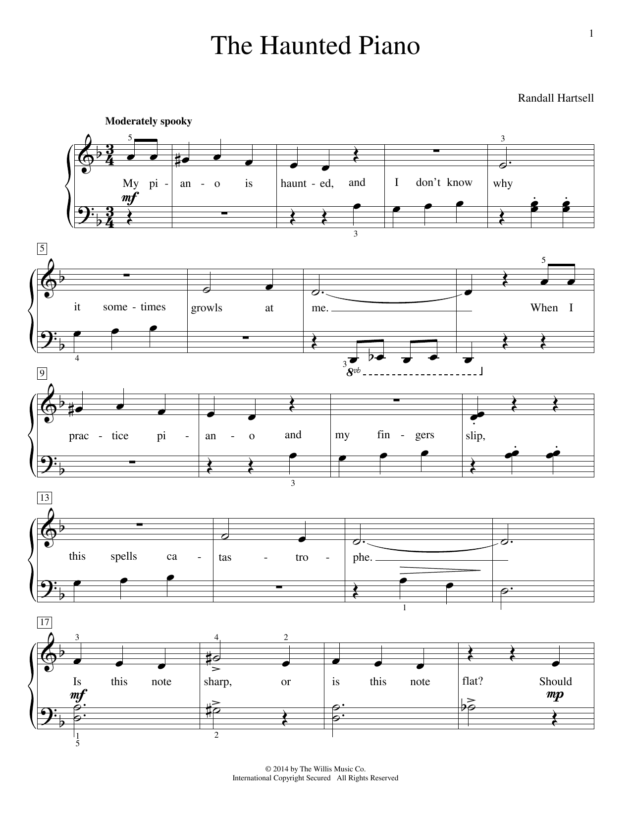 Download Randall Hartsell The Haunted Piano Sheet Music and learn how to play Easy Piano PDF digital score in minutes