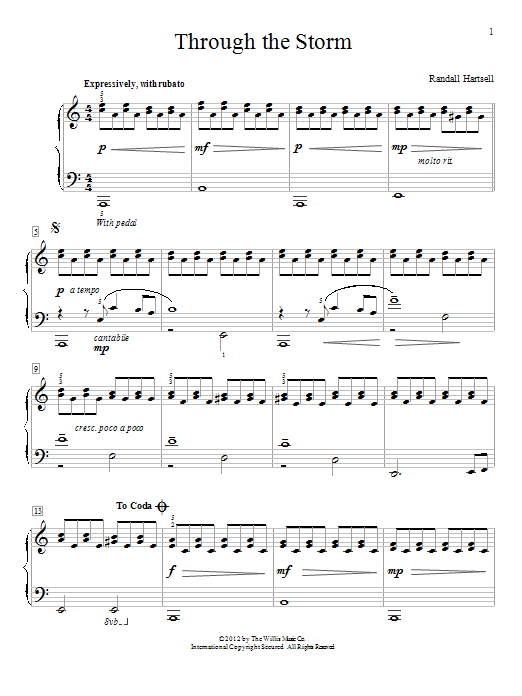 Download Randall Hartsell Through The Storm Sheet Music and learn how to play Easy Piano PDF digital score in minutes