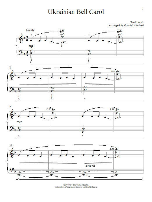 Download Randall Hartsell Ukrainian Bell Carol Sheet Music and learn how to play Piano Duet PDF digital score in minutes