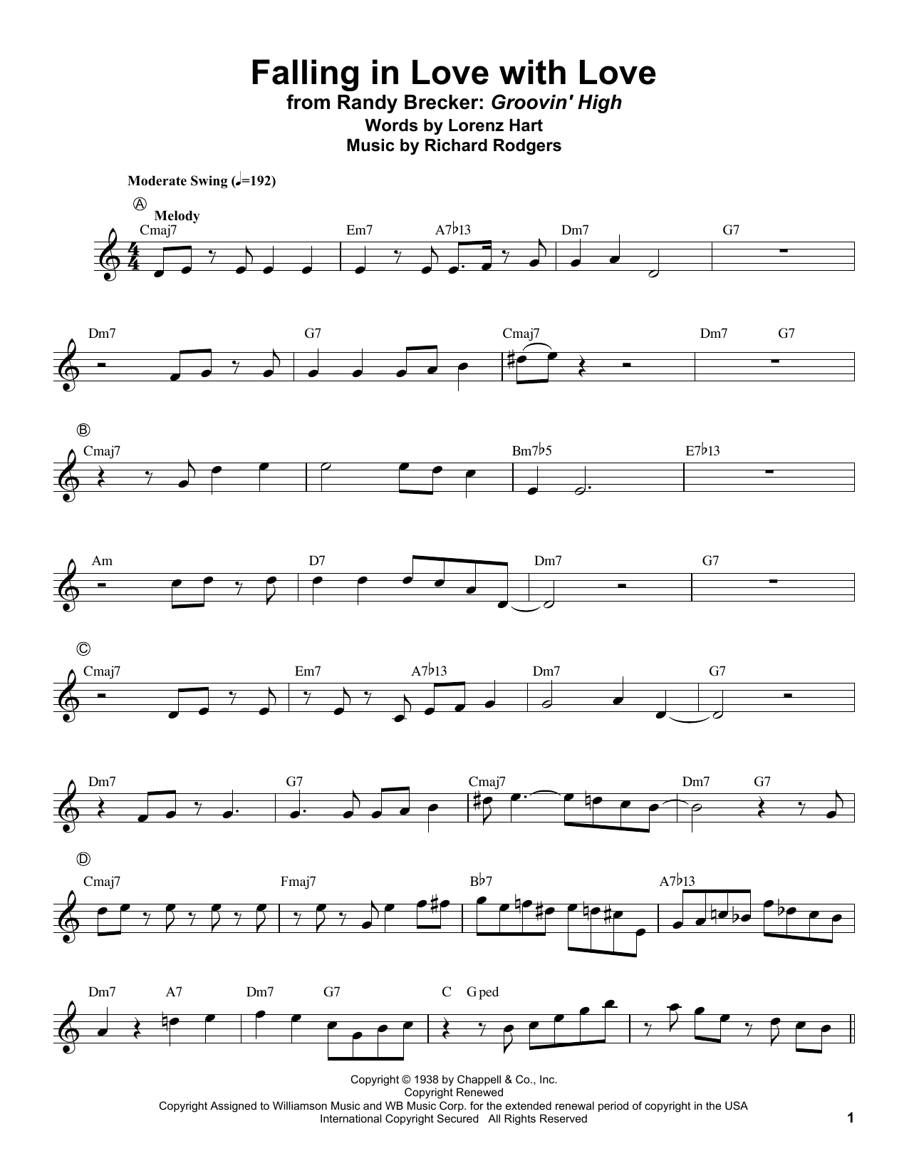 Download Richard Rodgers Falling In Love With Love Sheet Music and learn how to play Trumpet Transcription PDF digital score in minutes