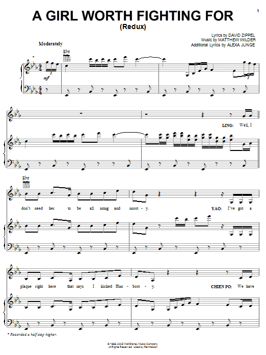 Download Randy Crenshaw A Girl Worth Fighting For Sheet Music and learn how to play Piano, Vocal & Guitar (Right-Hand Melody) PDF digital score in minutes