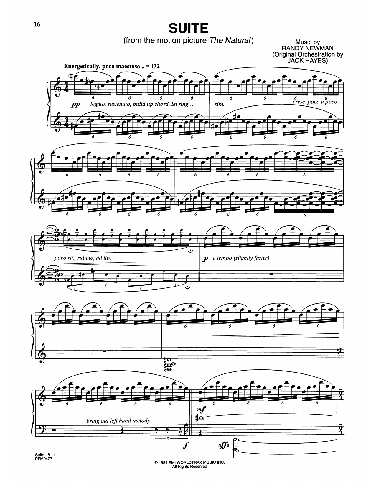 Download Randy Newman The Natural Sheet Music and learn how to play Piano Solo PDF digital score in minutes