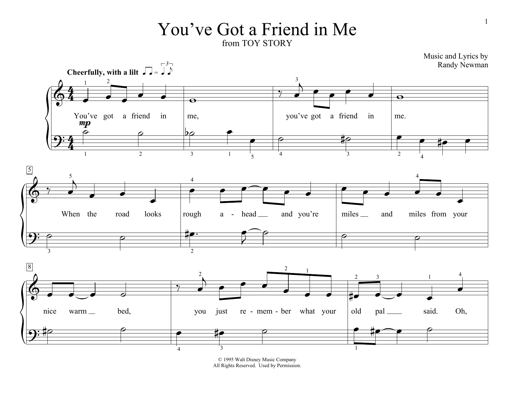 Download Randy Newman You've Got A Friend In Me (from Toy Story) (arr. Christopher Hussey) Sheet Music and learn how to play Educational Piano PDF digital score in minutes