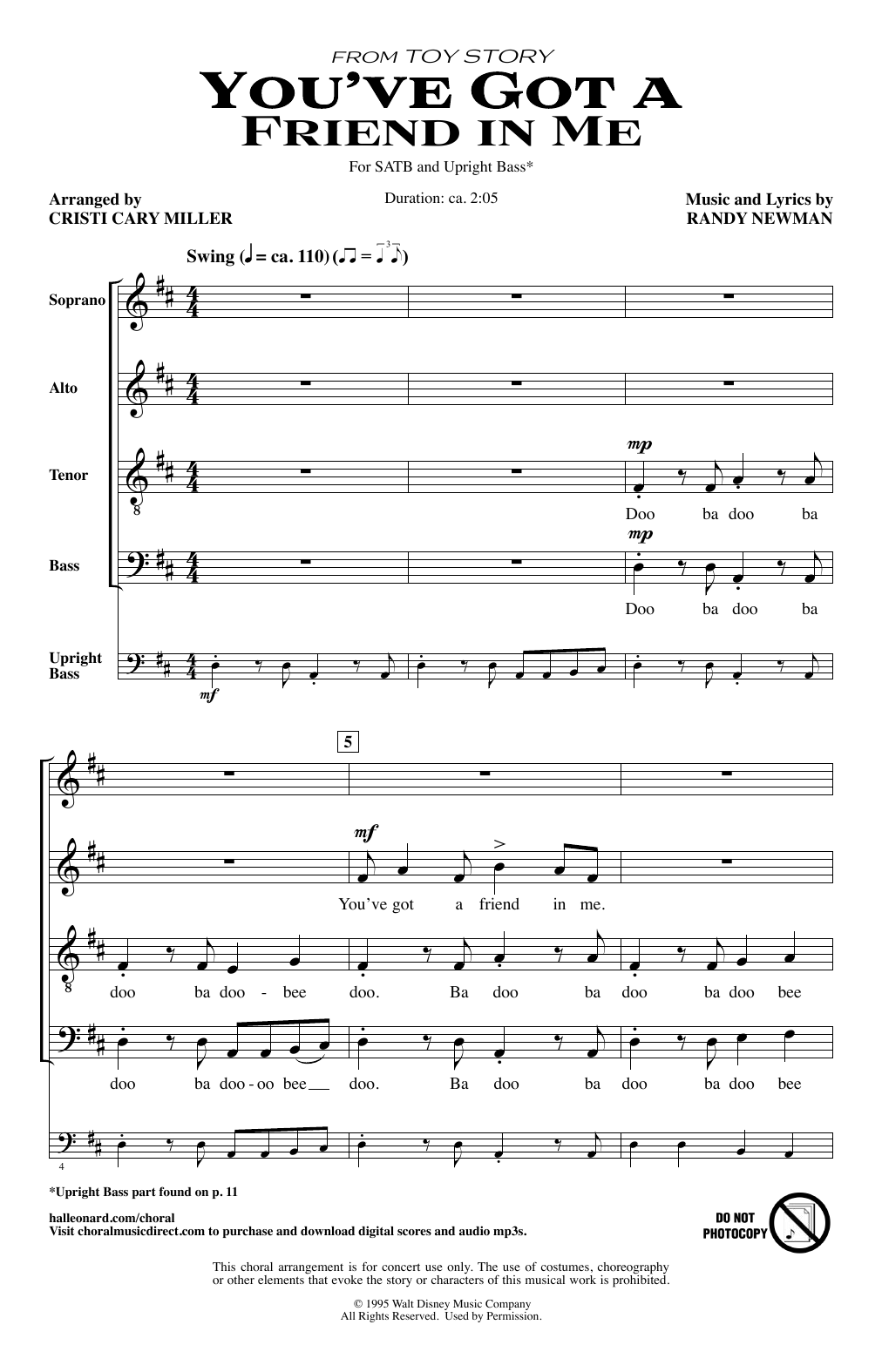 Download Randy Newman You've Got A Friend In Me (arr. Cristi Cary Miller) Sheet Music and learn how to play SATB PDF digital score in minutes