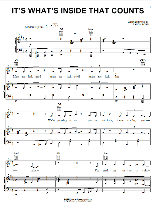 Download Randy Rogel It's What's Inside That Counts Sheet Music and learn how to play Piano, Vocal & Guitar (Right-Hand Melody) PDF digital score in minutes