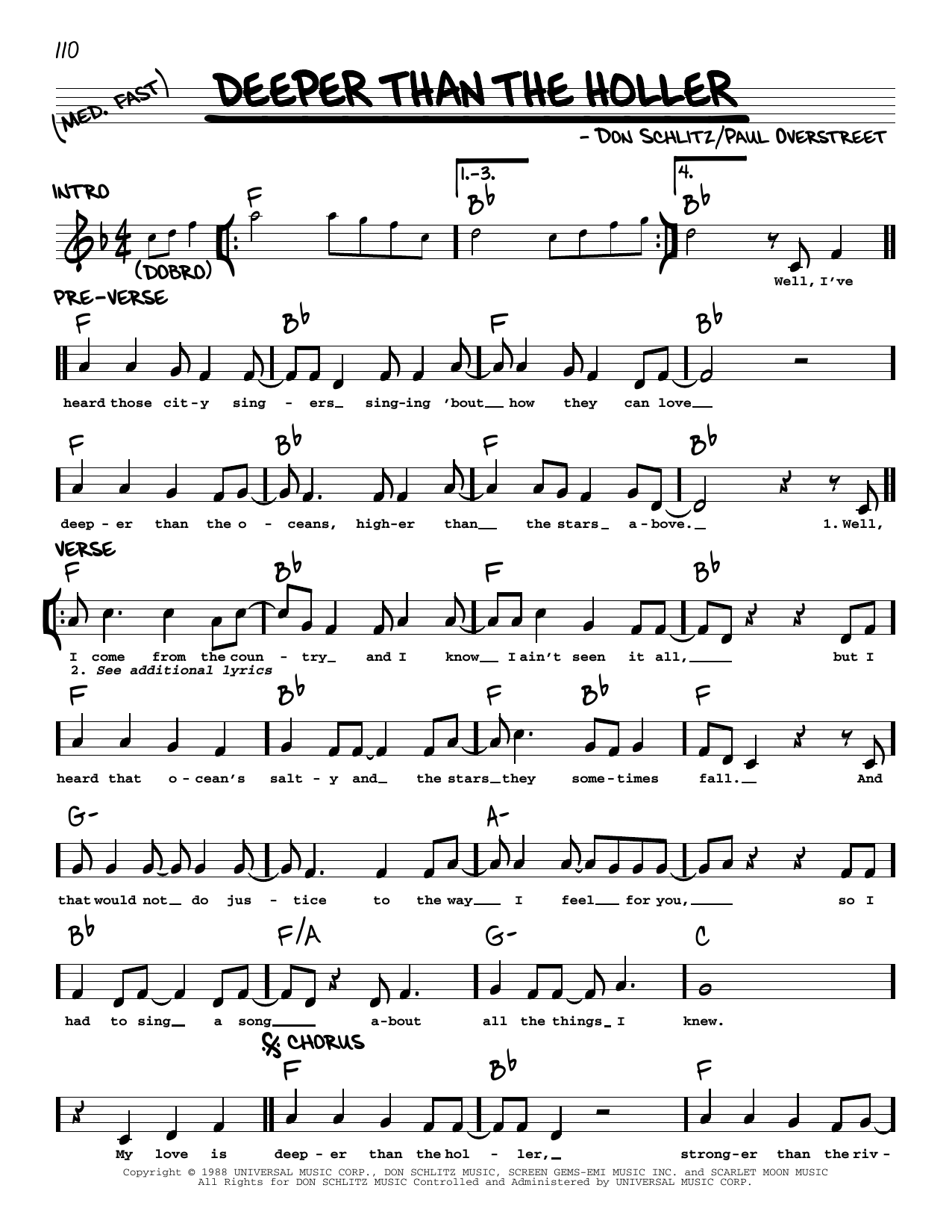 Download Randy Travis Deeper Than The Holler Sheet Music and learn how to play Easy Guitar PDF digital score in minutes