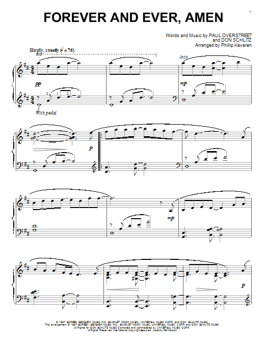 Download Randy Travis Forever And Ever, Amen Sheet Music and learn how to play Piano PDF digital score in minutes