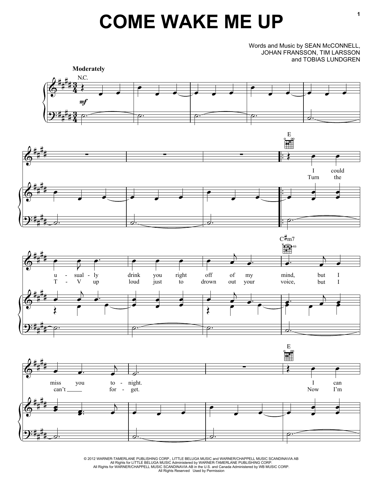 Download Rascal Flatts Come Wake Me Up Sheet Music and learn how to play Piano, Vocal & Guitar (Right-Hand Melody) PDF digital score in minutes