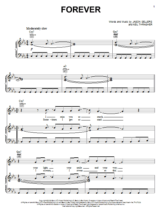 Download Rascal Flatts Forever Sheet Music and learn how to play Piano, Vocal & Guitar (Right-Hand Melody) PDF digital score in minutes