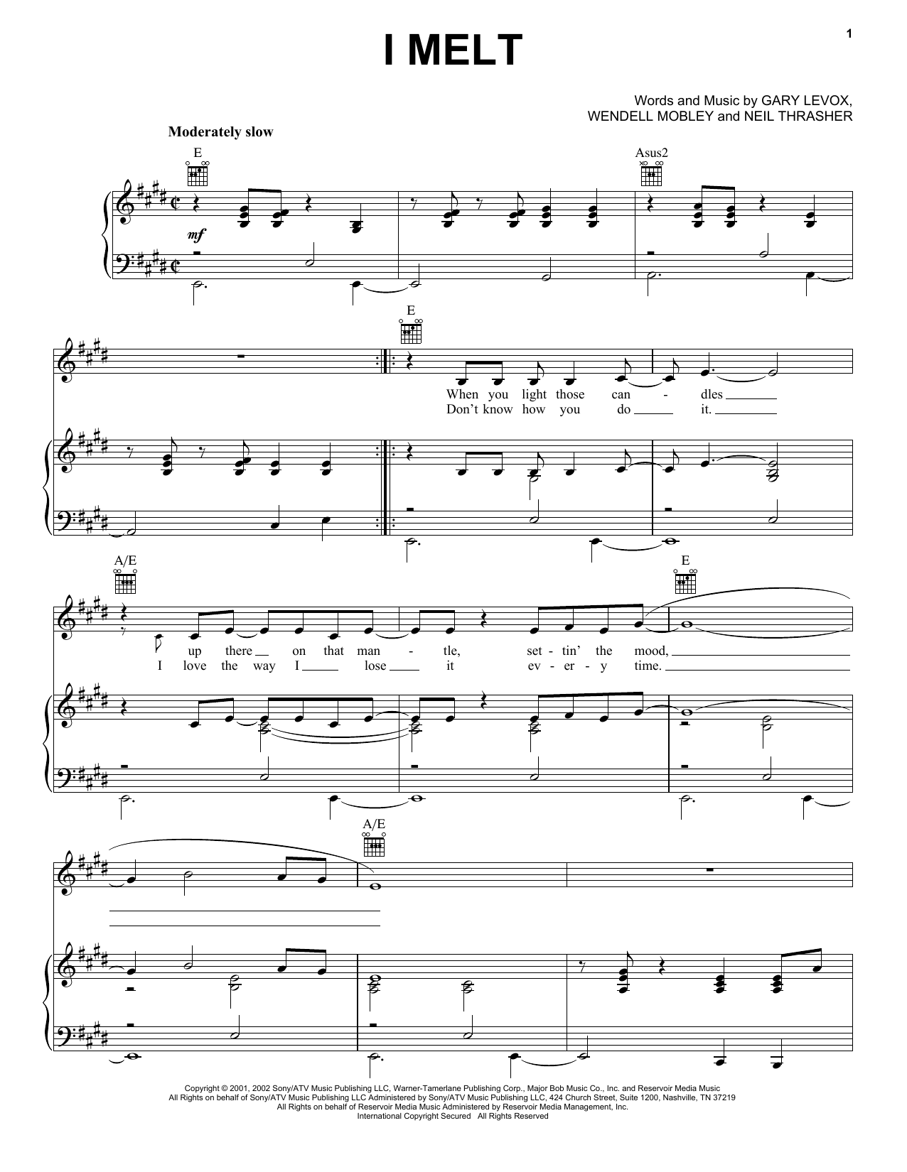 Download Rascal Flatts I Melt Sheet Music and learn how to play Piano, Vocal & Guitar (Right-Hand Melody) PDF digital score in minutes