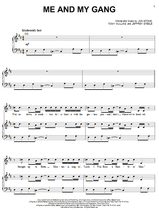 Download Rascal Flatts Me And My Gang Sheet Music and learn how to play Guitar Tab PDF digital score in minutes