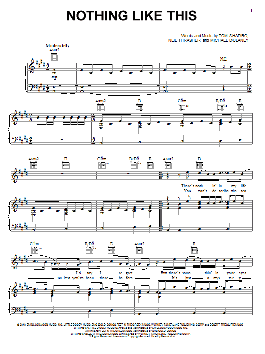 Download Rascal Flatts Nothing Like This Sheet Music and learn how to play Piano, Vocal & Guitar (Right-Hand Melody) PDF digital score in minutes