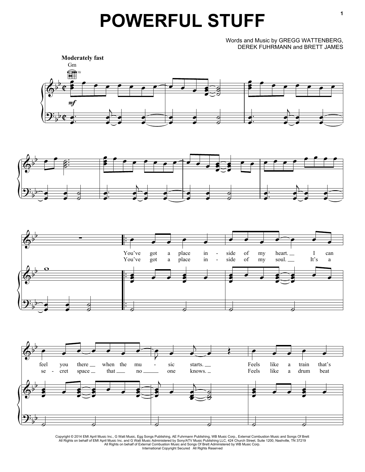 Download Rascal Flatts Powerful Stuff Sheet Music and learn how to play Piano, Vocal & Guitar (Right-Hand Melody) PDF digital score in minutes