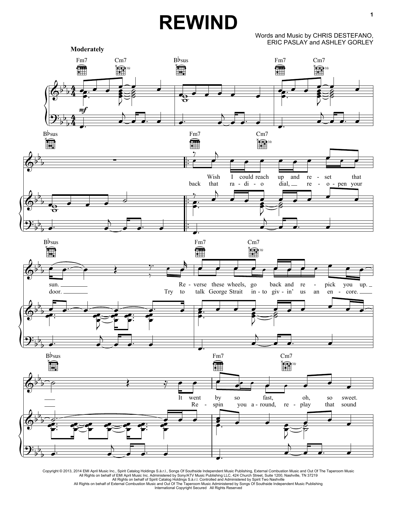 Download Rascal Flatts Rewind Sheet Music and learn how to play Piano, Vocal & Guitar (Right-Hand Melody) PDF digital score in minutes
