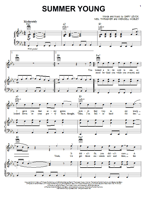 Download Rascal Flatts Summer Young Sheet Music and learn how to play Piano, Vocal & Guitar (Right-Hand Melody) PDF digital score in minutes