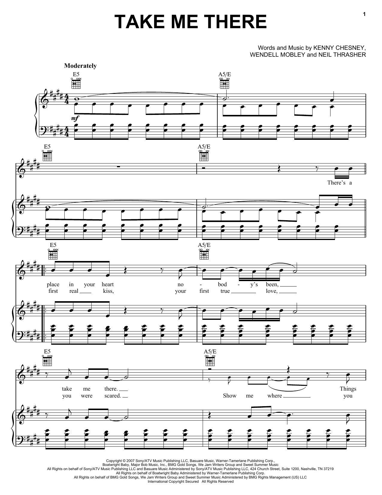 Download Rascal Flatts Take Me There Sheet Music and learn how to play Piano, Vocal & Guitar (Right-Hand Melody) PDF digital score in minutes
