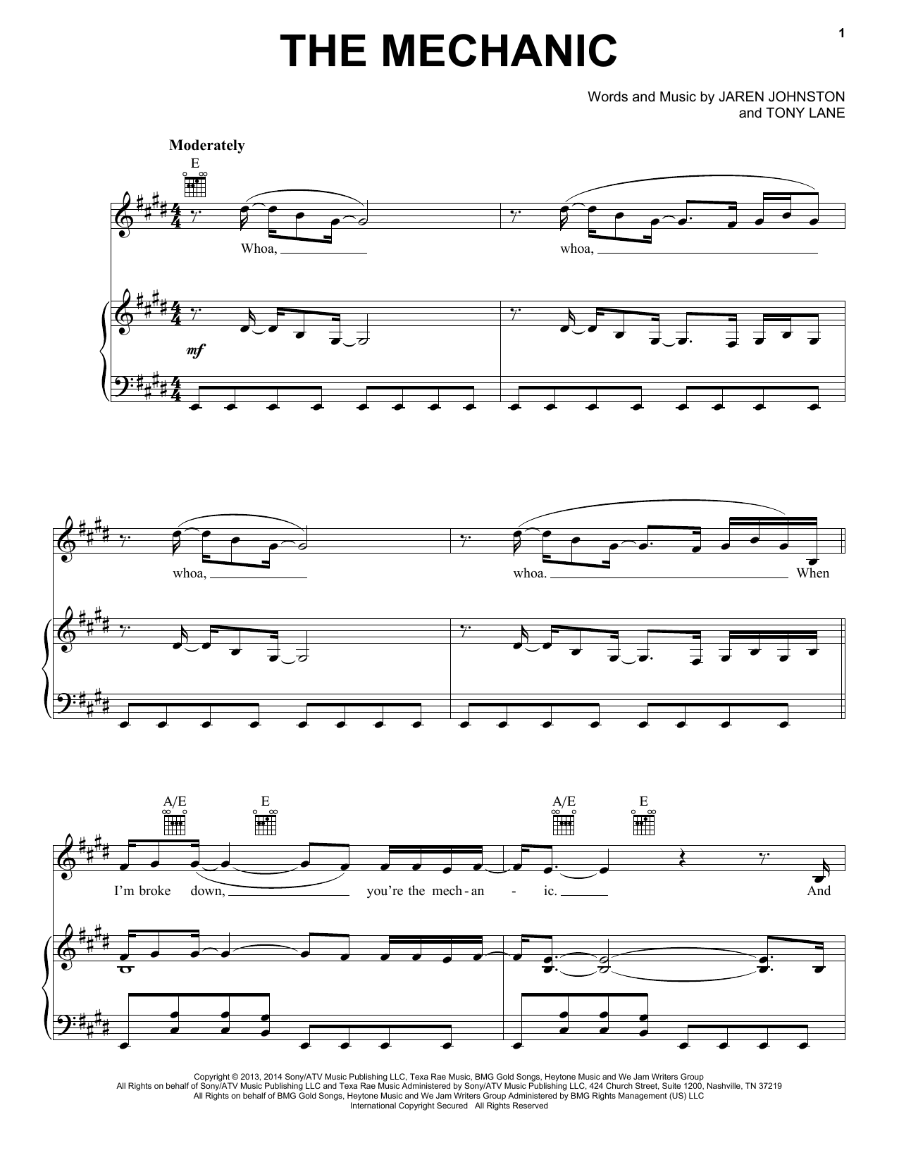 Download Rascal Flatts The Mechanic Sheet Music and learn how to play Piano, Vocal & Guitar (Right-Hand Melody) PDF digital score in minutes