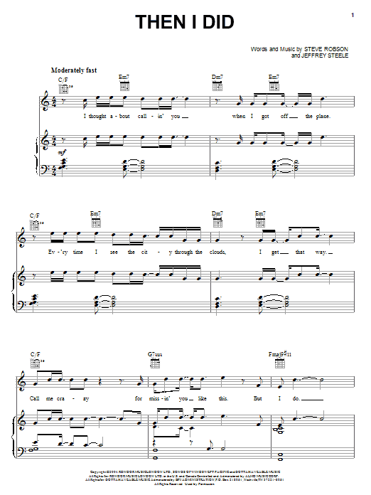 Download Rascal Flatts Then I Did Sheet Music and learn how to play Piano, Vocal & Guitar (Right-Hand Melody) PDF digital score in minutes