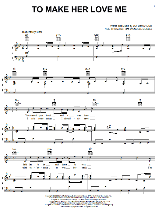 Download Rascal Flatts To Make Her Love Me Sheet Music and learn how to play Piano, Vocal & Guitar (Right-Hand Melody) PDF digital score in minutes