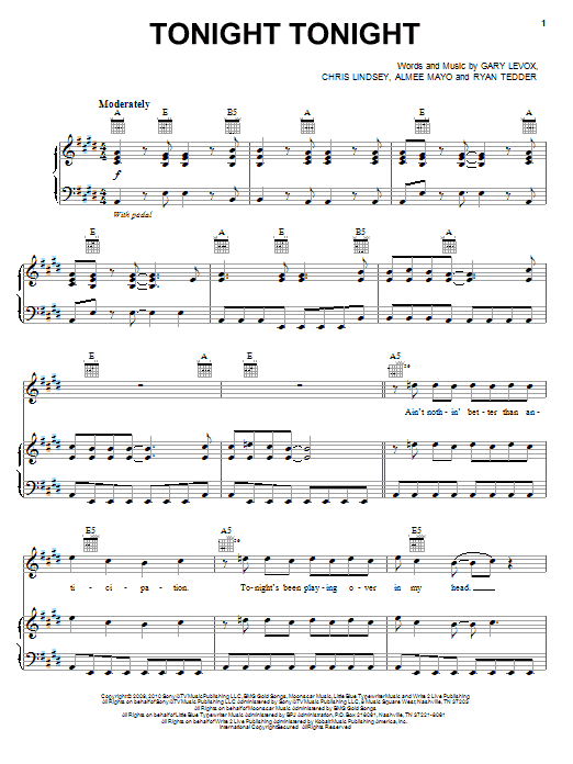 Download Rascal Flatts Tonight Tonight Sheet Music and learn how to play Piano, Vocal & Guitar (Right-Hand Melody) PDF digital score in minutes