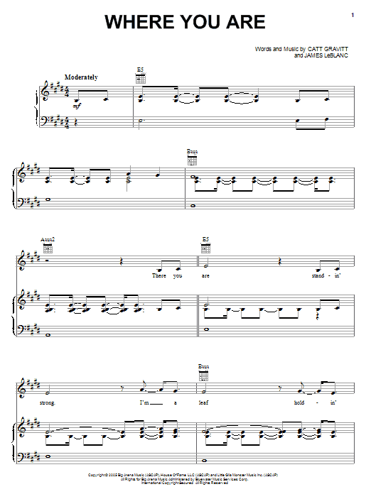Download Rascal Flatts Where You Are Sheet Music and learn how to play Piano, Vocal & Guitar (Right-Hand Melody) PDF digital score in minutes