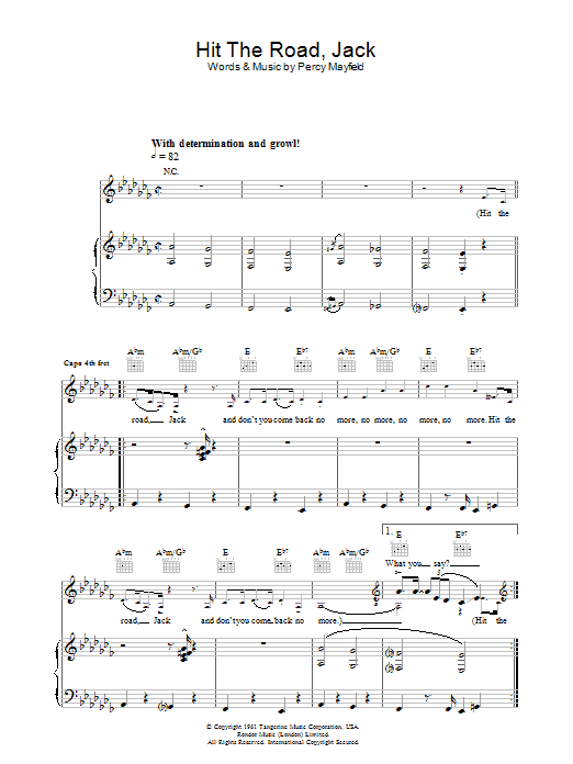 Download Ray Charles Hit The Road Jack Sheet Music and learn how to play Ukulele PDF digital score in minutes