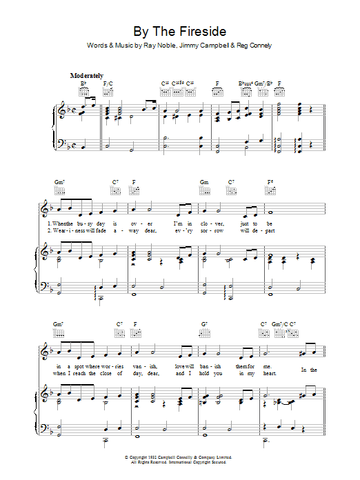 Download Ray Noble By The Fireside Sheet Music and learn how to play Piano, Vocal & Guitar (Right-Hand Melody) PDF digital score in minutes