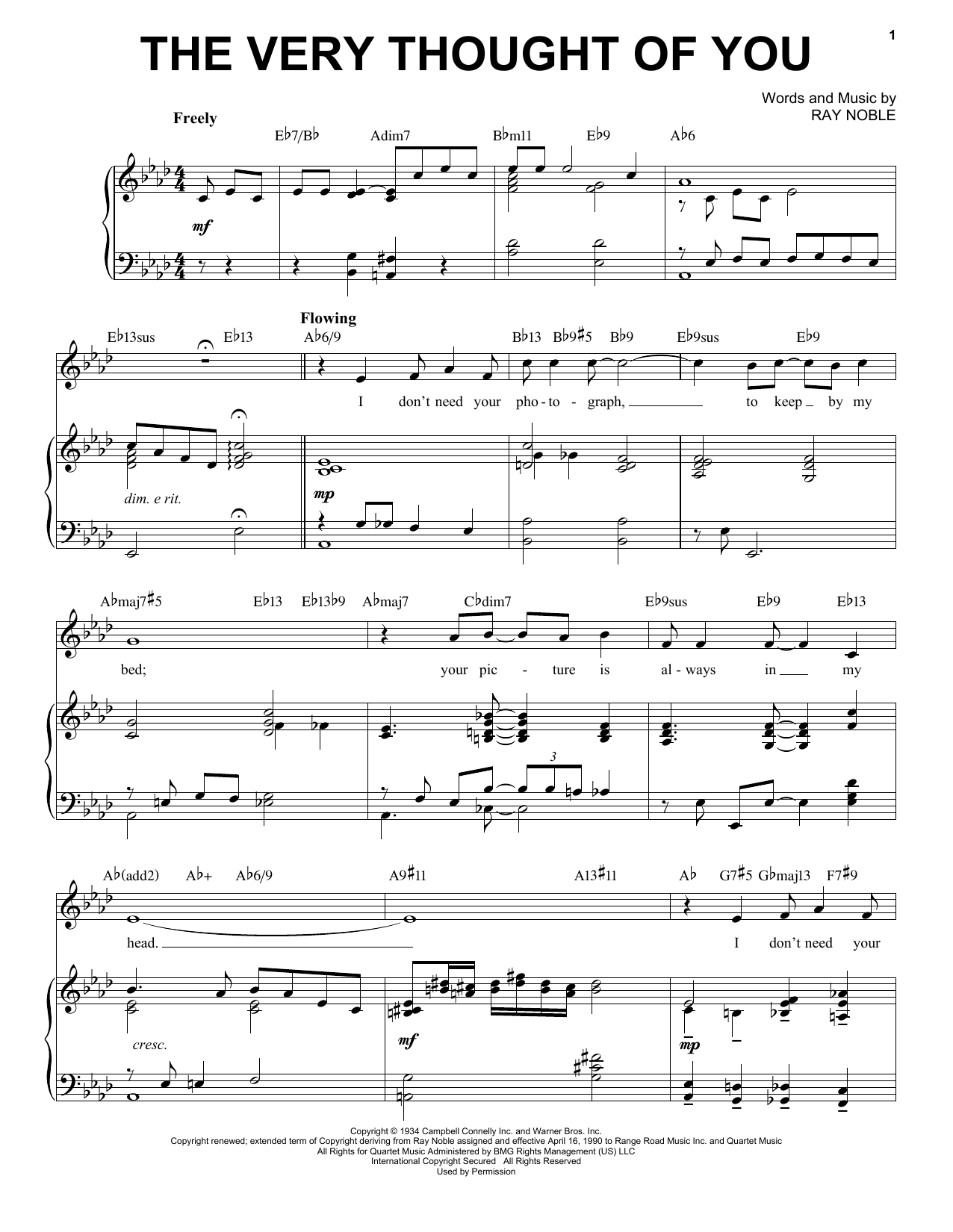 Download Ray Noble The Very Thought Of You [Jazz version] (arr. Brent Edstrom) Sheet Music and learn how to play Piano & Vocal PDF digital score in minutes