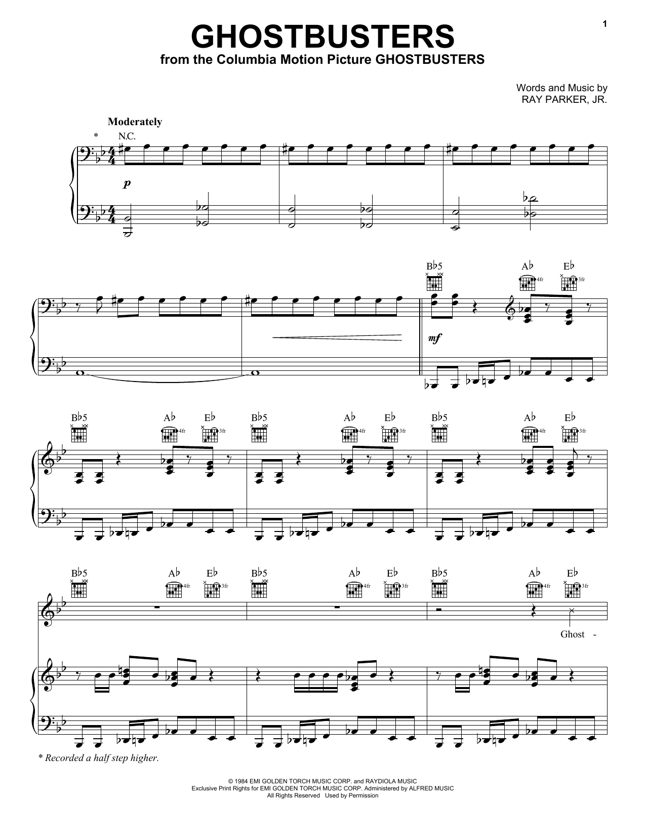 Download Ray Parker Jr. Ghostbusters Sheet Music and learn how to play Ukulele PDF digital score in minutes