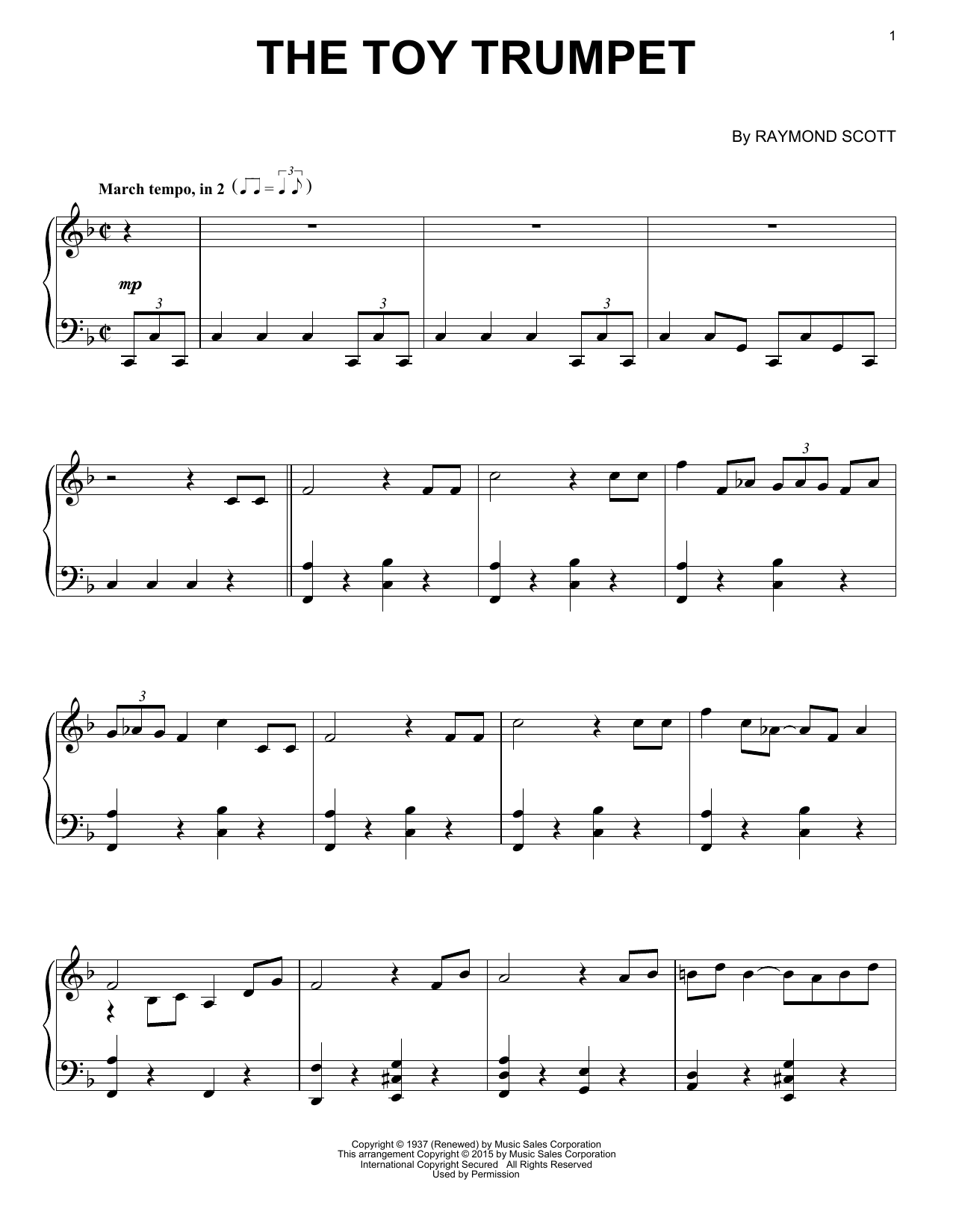 Download Raymond Scott The Toy Trumpet Sheet Music and learn how to play Piano PDF digital score in minutes