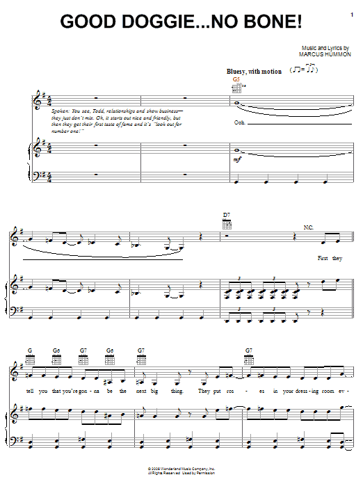 Download Reba McEntire Good Doggie.....No Bone! Sheet Music and learn how to play Piano, Vocal & Guitar (Right-Hand Melody) PDF digital score in minutes