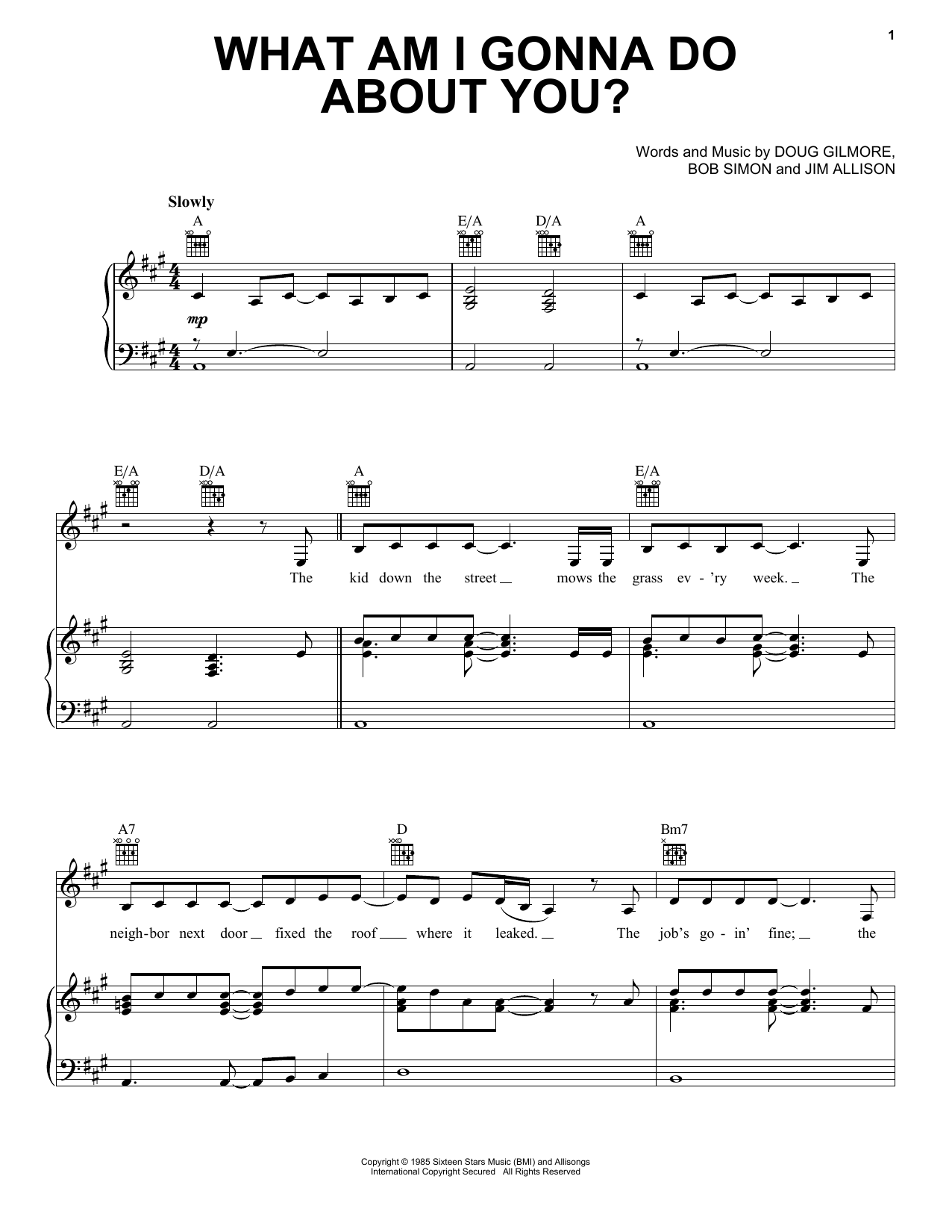 Download Reba McEntire What Am I Gonna Do About You? Sheet Music and learn how to play Piano, Vocal & Guitar Chords (Right-Hand Melody) PDF digital score in minutes