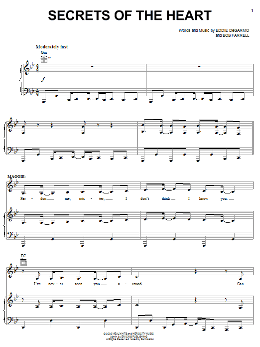 Download Rebecca St. James Secrets Of The Heart Sheet Music and learn how to play Piano, Vocal & Guitar (Right-Hand Melody) PDF digital score in minutes
