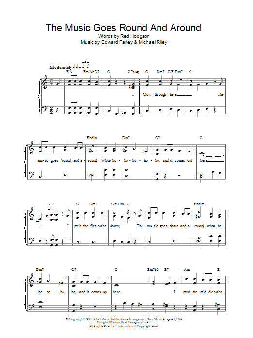 Download Edward Farley The Music Goes Round And Around Sheet Music and learn how to play Piano & Vocal PDF digital score in minutes