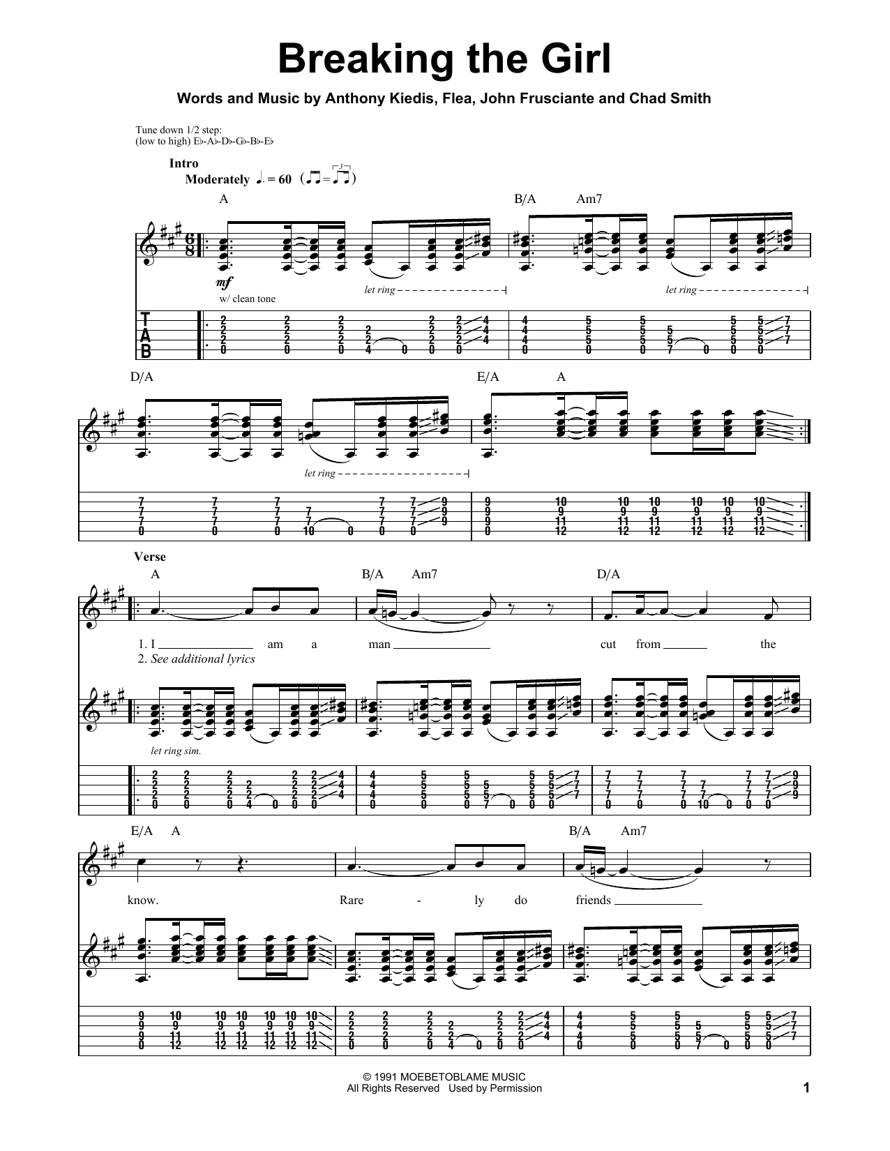 Download Red Hot Chili Peppers Breaking The Girl Sheet Music and learn how to play Drums Transcription PDF digital score in minutes