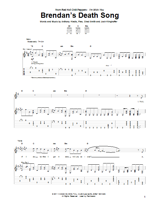 Download Red Hot Chili Peppers Brendan's Death Song Sheet Music and learn how to play Drums Transcription PDF digital score in minutes