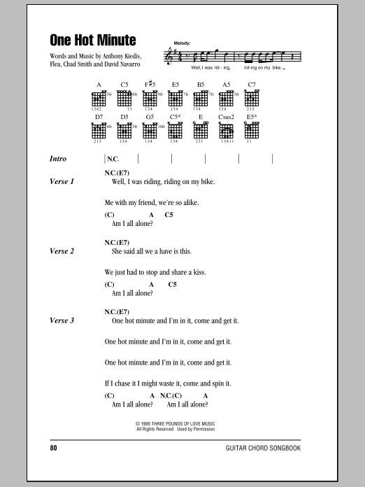 Download Red Hot Chili Peppers One Hot Minute Sheet Music and learn how to play Bass Guitar Tab PDF digital score in minutes