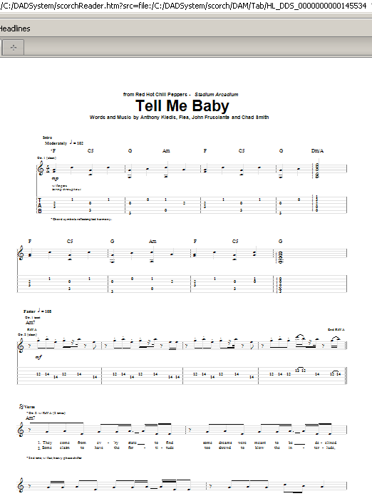 Download Red Hot Chili Peppers Tell Me Baby Sheet Music and learn how to play Bass Guitar Tab PDF digital score in minutes