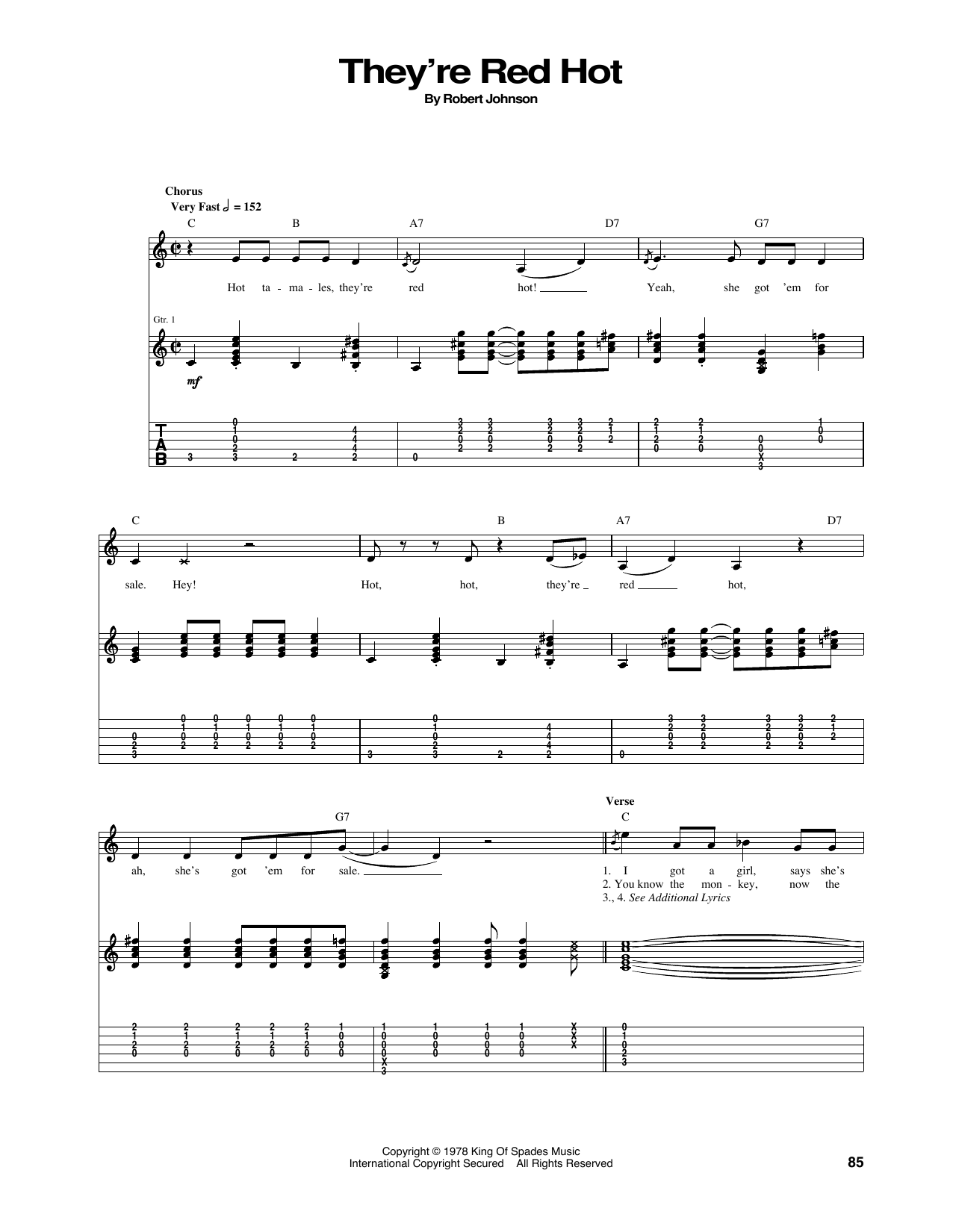 Download Red Hot Chili Peppers They're Red Hot Sheet Music and learn how to play Guitar Tab PDF digital score in minutes