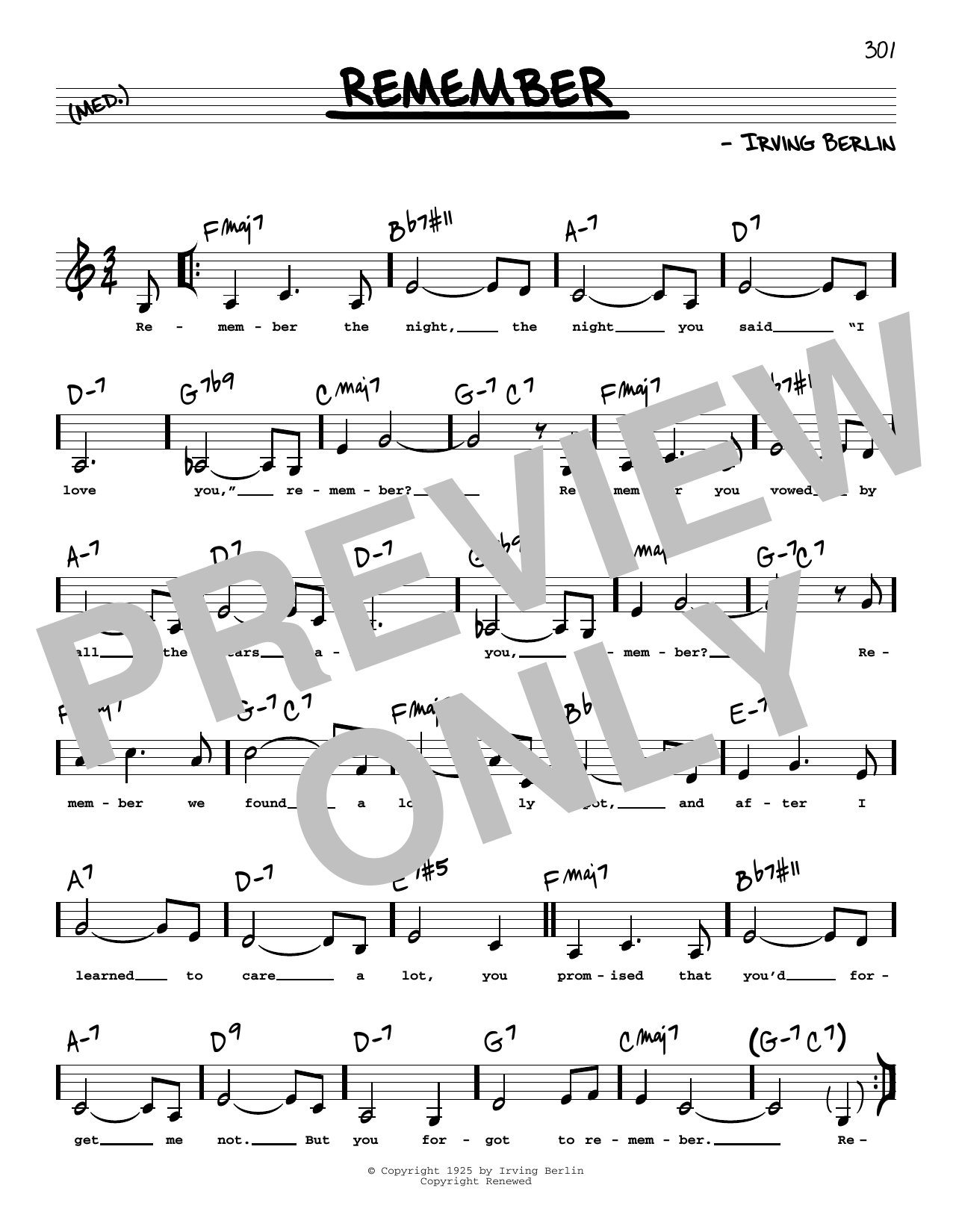 Download Red Norvo Remember (Low Voice) Sheet Music and learn how to play Real Book – Melody, Lyrics & Chords PDF digital score in minutes