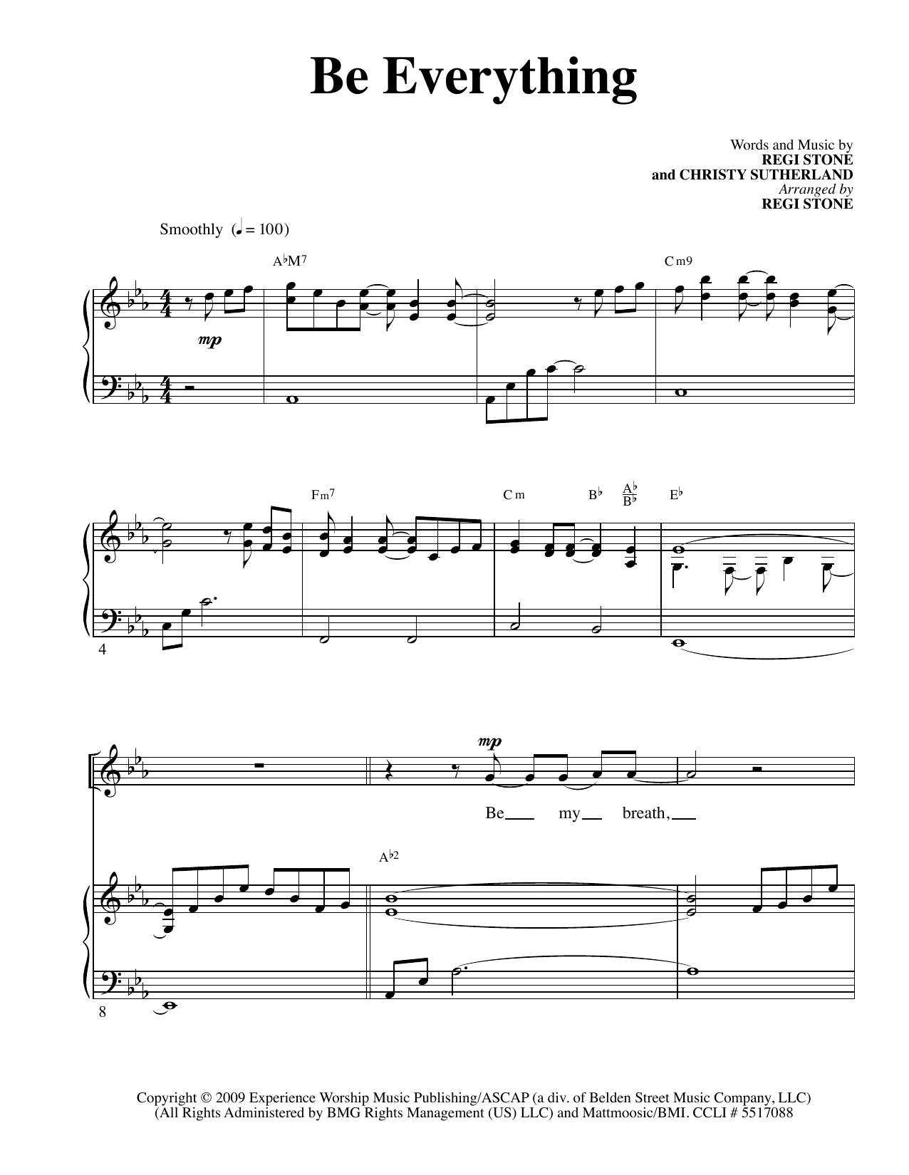 Download Regi Stone Be Everything Sheet Music and learn how to play SATB PDF digital score in minutes